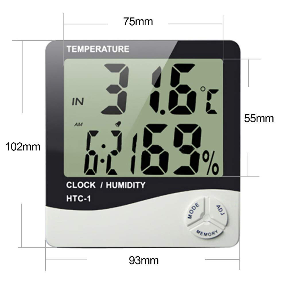Digital Thermometer Hygrometer with Clock