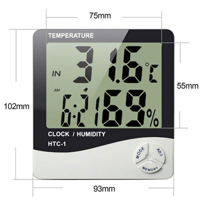 Digital Thermometer Hygrometer with Clock