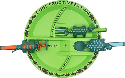 Constructive Eating Plate and Utensils Set