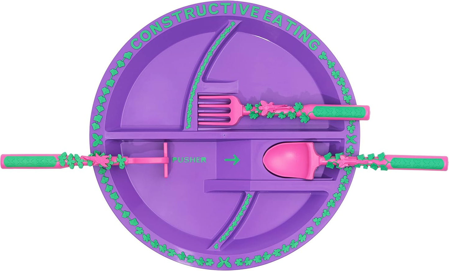 Constructive Eating Plate and Utensils Set