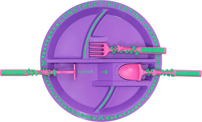 Constructive Eating Plate and Utensils Set