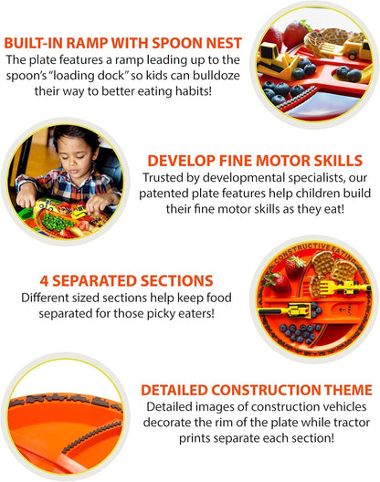 Constructive Eating Plate and Utensils Set